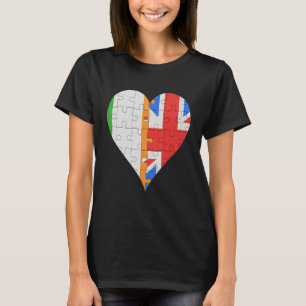 T-shirt Irish British Flag Heart