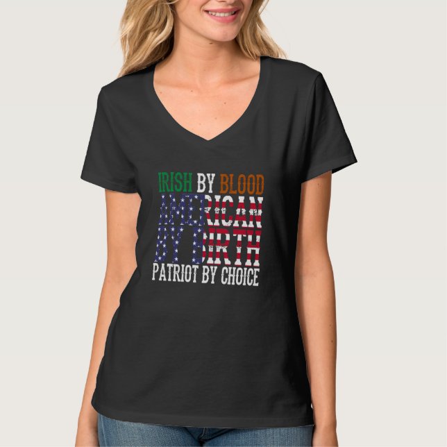 T-shirt Irish By Blood American Family lucky charms St pat (Devant)
