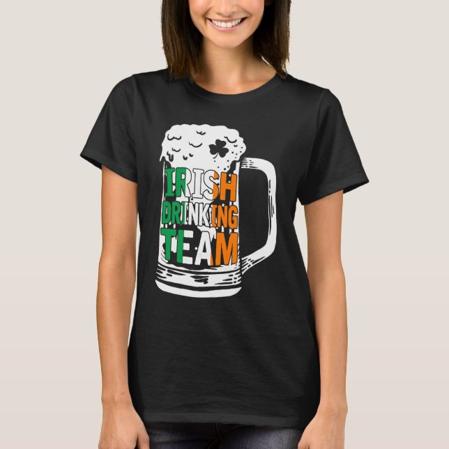 T-shirt Irish Drinking Team Beer  Ireland Flag Patrick's D (Devant)