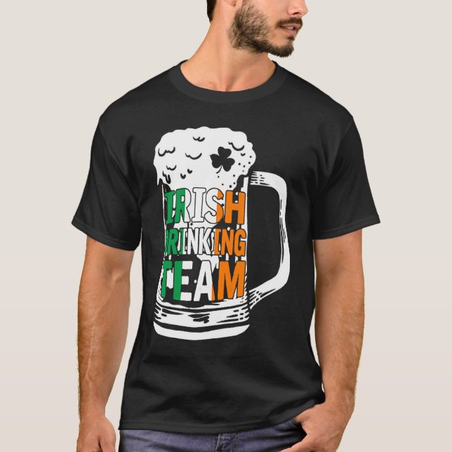 T-shirt Irish Drinking Team Beer  Ireland Flag Patrick's D (Devant)