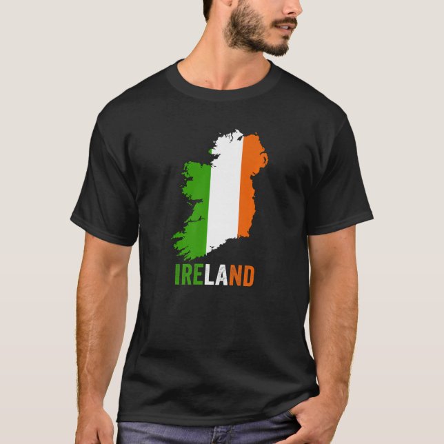 T-shirt Irish Flag I love Ireland Pride Map Hommes Femmes  (Devant)