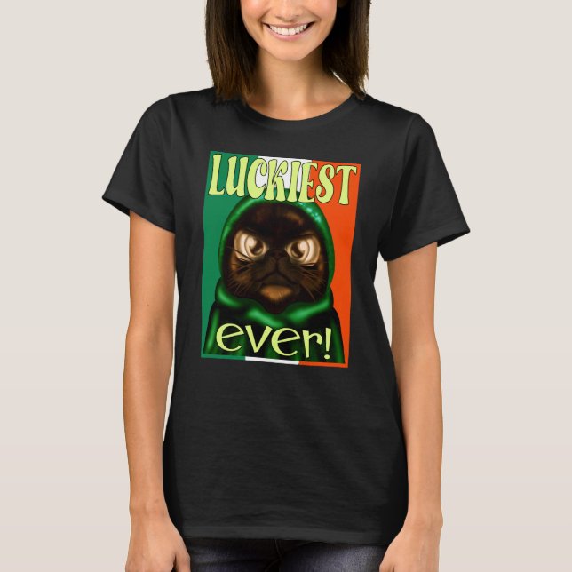 T-SHIRT IRISH FLAG ST PATRICK'S CAT (Devant)