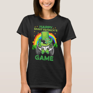 T-shirt Irish Gamer Gaming Controller Happy Saint Patrick'