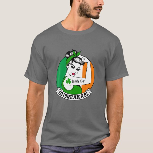 T-shirt Irish Girl Unbreakable - Patrick Day Irlande Drape (Devant)