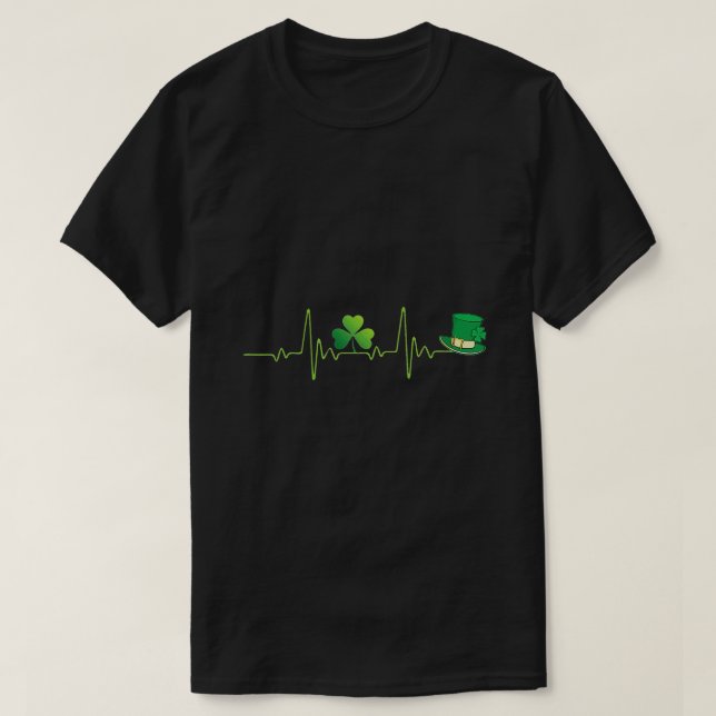 T-shirt Irish Heartbeat Stethoscope Lucky St Patrick's Day (Design devant)