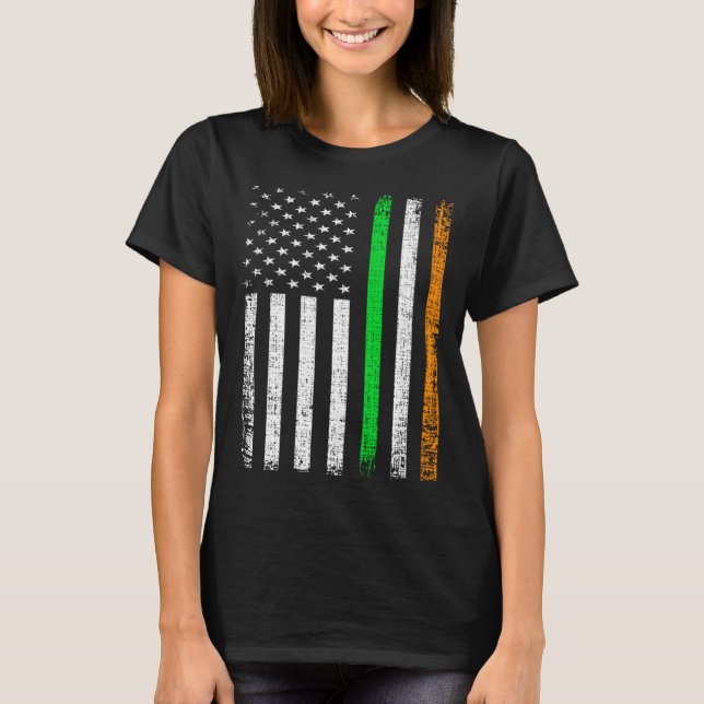 T-shirt Irish Ireland Flag Patriotic American Flag St Patr (Devant)