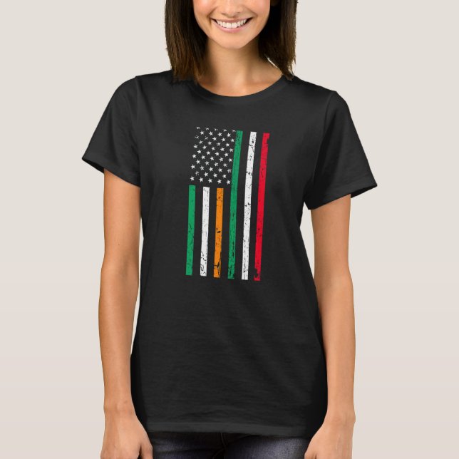 T-shirt Irish Italian American Flag Ireland Italy USA Prid (Devant)