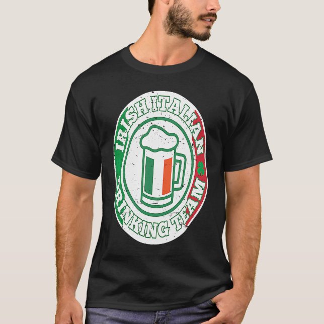 T-shirt Irish Italian Drinking Team St Patrick's Day (Devant)