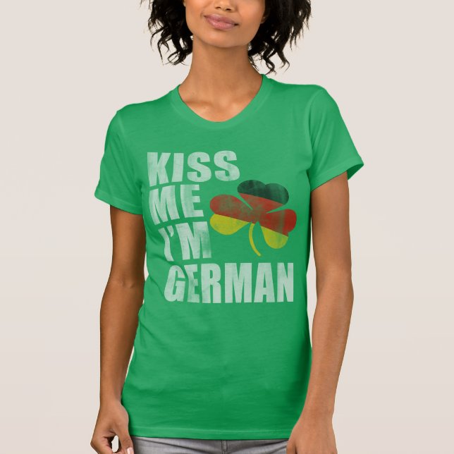 T-shirt Irish Kiss Me Je suis allemand St Patrick's Day (Devant)