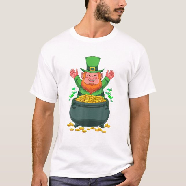 T-shirt Irish Leprechaun Pot De Gold Ireland St patrick D (Devant)