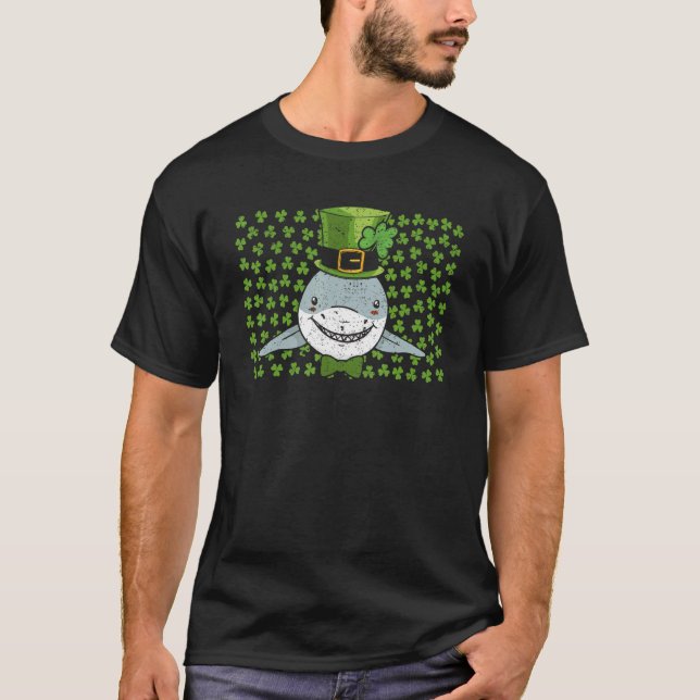 T-shirt Irish Leprechaun Shark Shamrock St Patricks Day An (Devant)