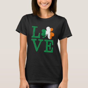 T-shirt Irish Love Distressed Tricolor Shamrock St Paddy's