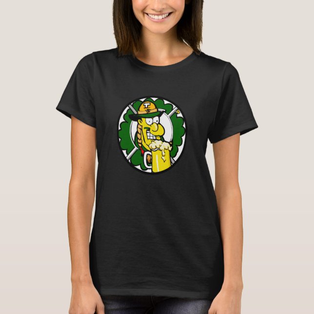 T-shirt Irish lucky shamrock with beer mug St Patricks Day (Devant)