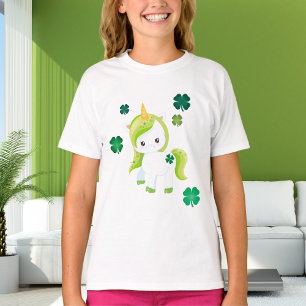 T-shirt Irish Lucky Unicorn et la Saint Patrick Shamrock