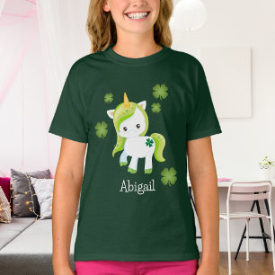 T-shirt Irish Lucky Unicorn et la Saint Patrick Shamrock
