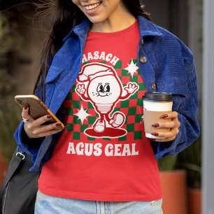 T-shirt Irish Merry & Bright áthasach agus gee Christmas