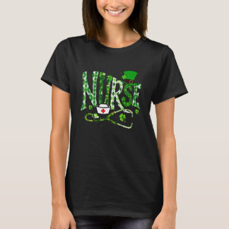 T-shirt Irish Nurse Stethoscope Scrub St Patricks Day Nurs