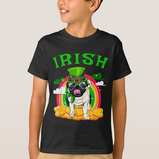 T-shirt Irish Pug Drôle de la Saint-Patrick Leprechaun Chi (Devant)