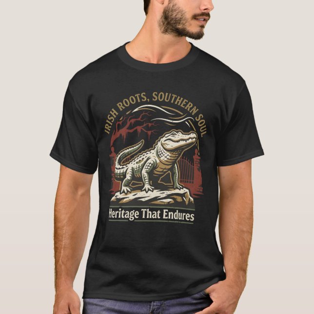 T-shirt Irish Roots Southern Soul Alligator (Devant)