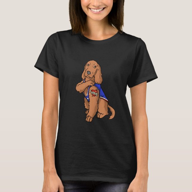 T-shirt Irish Setter Dog Love Dad Puppy Owner  1 (Devant)