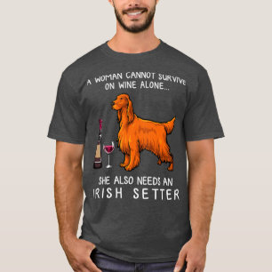 T-shirt Irish Setter et vin Drôle chien