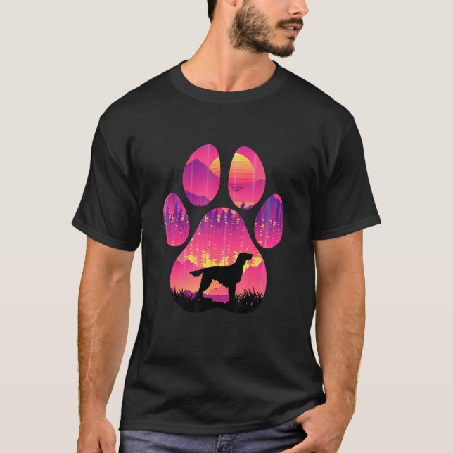 T-shirt Irish Setter Paw Mom Dad Dog  Women Men (Devant)