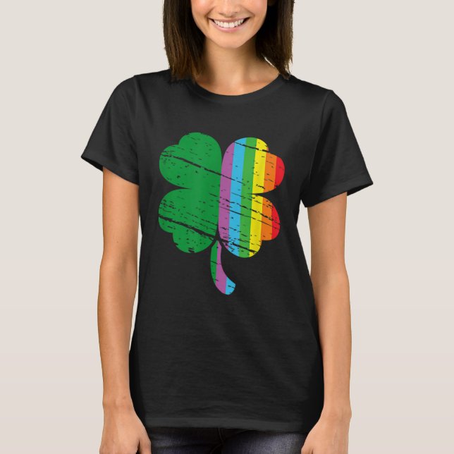 T-shirt Irish Shamrock Gay Lgbt St Patricks Day Pride Rain (Devant)