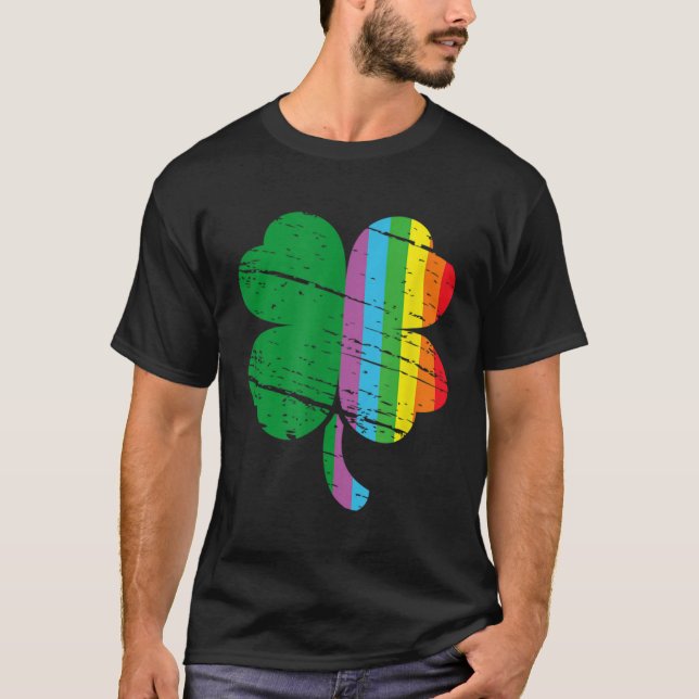 T-shirt Irish Shamrock Gay Lgbt St Patricks Day Pride Rain (Devant)