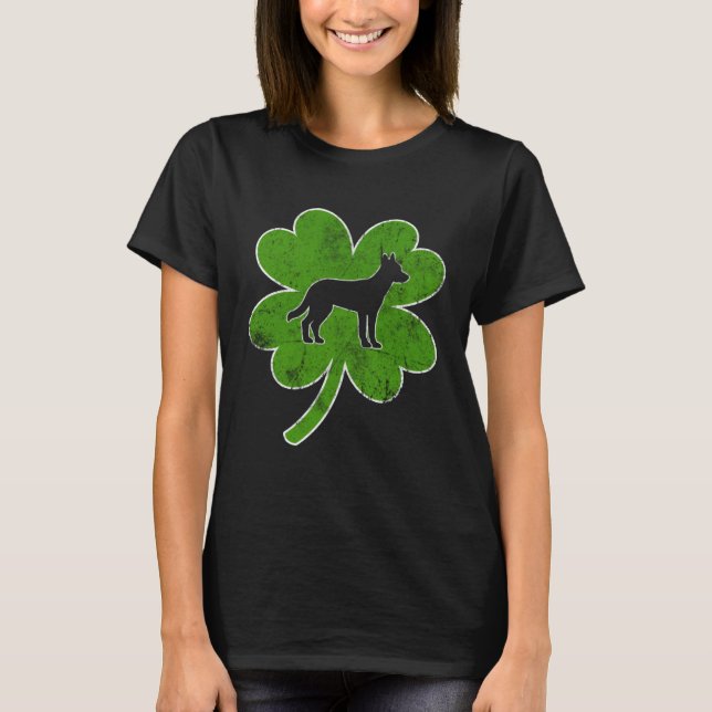 T-shirt Irish Shamrock Leaf Malinois St Patrick s Day (Devant)