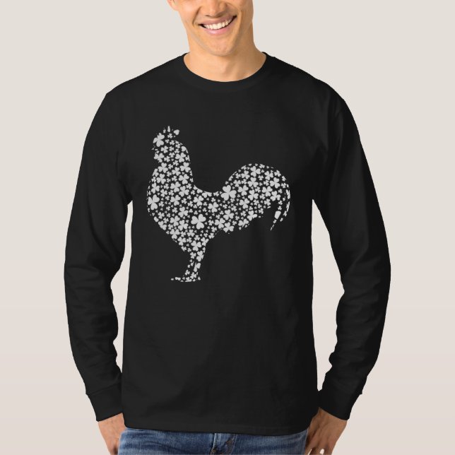 T-shirt Irish Shamrock Leaf Rooster St Patrick s Day (Devant)