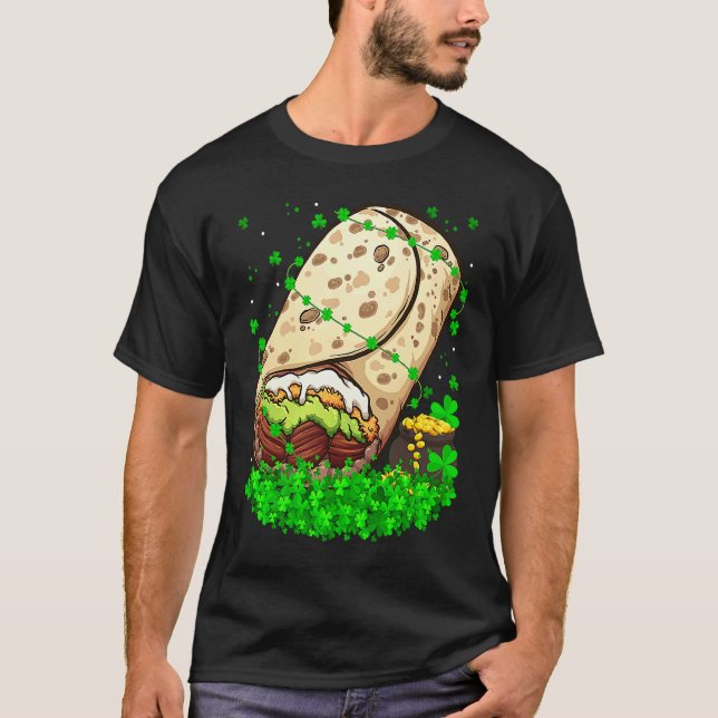 T-shirt Irish Shamrock Leprechaun Burrito St Patrick's Day (Devant)