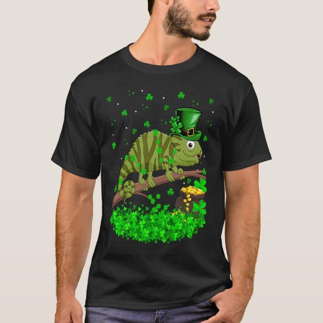 T-shirt Irish Shamrock Leprechaun Chameleon St Patrick's D (Devant)