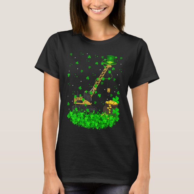 T-shirt Irish Shamrock Leprechaun Crane St Patrick's Day (Devant)