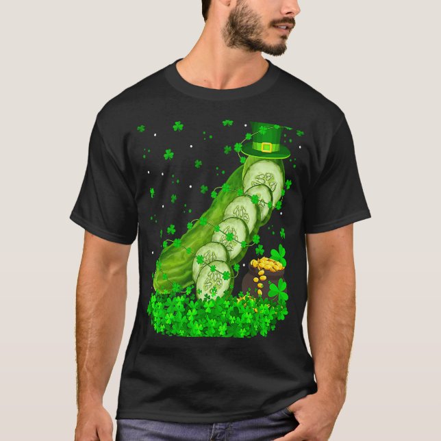 T-shirt Irish Shamrock Leprechaun Cucumber St Patrick's Da (Devant)