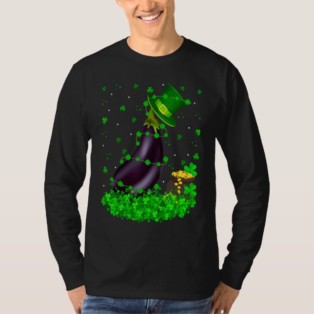 T-shirt Irish Shamrock Leprechaun Eggplant St Patrick's Da (Devant)
