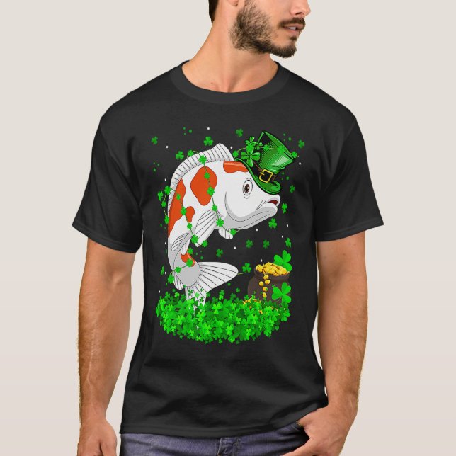 T-shirt Irish Shamrock Leprechaun Koi Fish St Patrick's Da (Devant)
