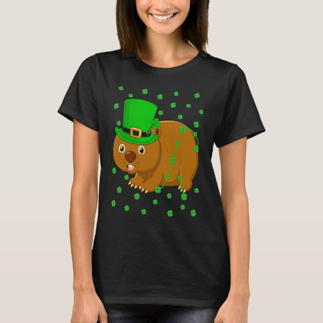 T-shirt Irish Shamrock Leprechaun Wombat St Patrick's Day (Devant)