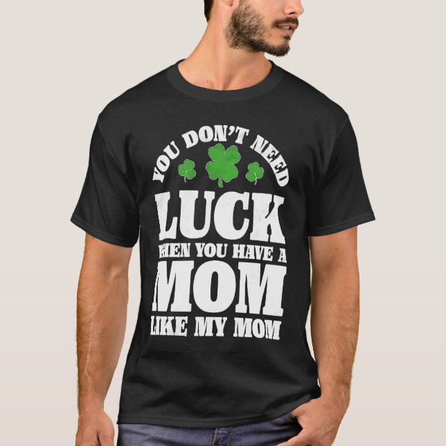 T-shirt Irish Shamrock Lucky Mom St Patrick's Day Boys Gir (Devant)