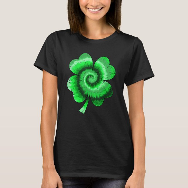 T-shirt Irish Shamrock Tie Dye Happy St Patrick's Day Go L (Devant)