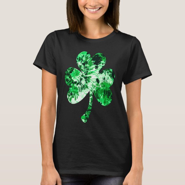 T-shirt Irish Shamrock Tie Dye Happy St Patrick's Day Go L (Devant)