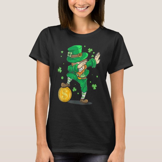 T-shirt Irish St Patrick Day Dabbing Leprechaun  Kid Toddl (Devant)