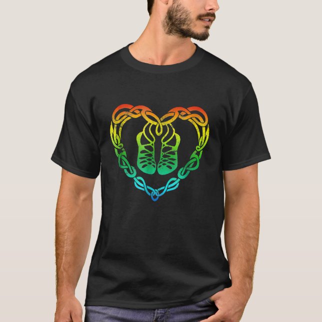 T-shirt Irish Step Dancing Celtic Knot Heart 3 (Devant)