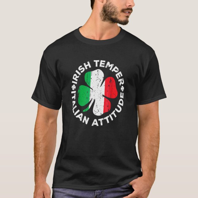 T-shirt Irish Temper Attitude italienne St Patrick's Day (Devant)
