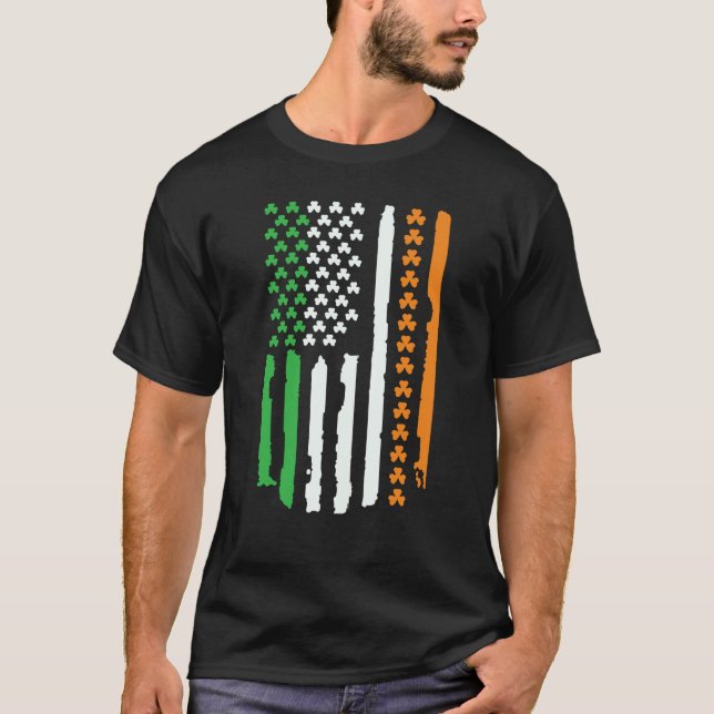 T-shirt Irish USA Flag St Patricks Day (Devant)