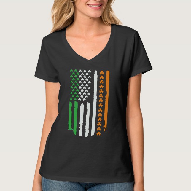 T-shirt Irish USA Flag St Patricks Day (Devant)