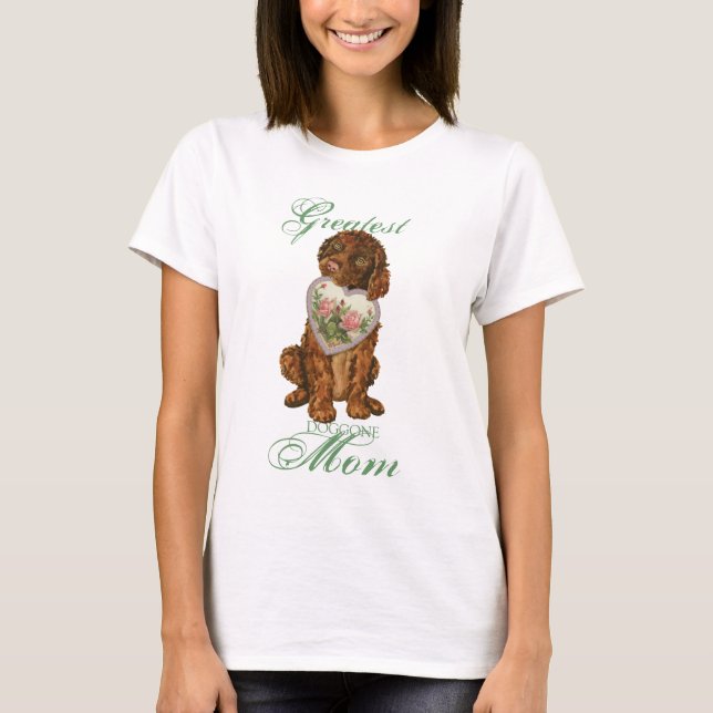 T-shirt Irish Water Spaniel Heart Maman (Devant)