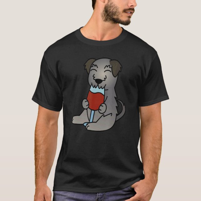 T-shirt Irish Wolfhound Drinking Wine Dog (Devant)