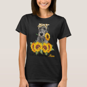 T-shirt Irish Wolfhound Maman Sunflower Summer Chien Maman