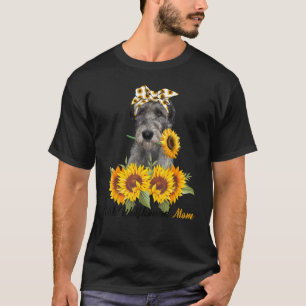 T-shirt Irish Wolfhound Maman Sunflower Summer Chien Maman