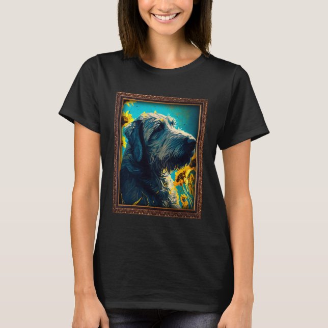 T-shirt Irish Wolfhound Painting Sunflower Flower Mom Wome (Devant)